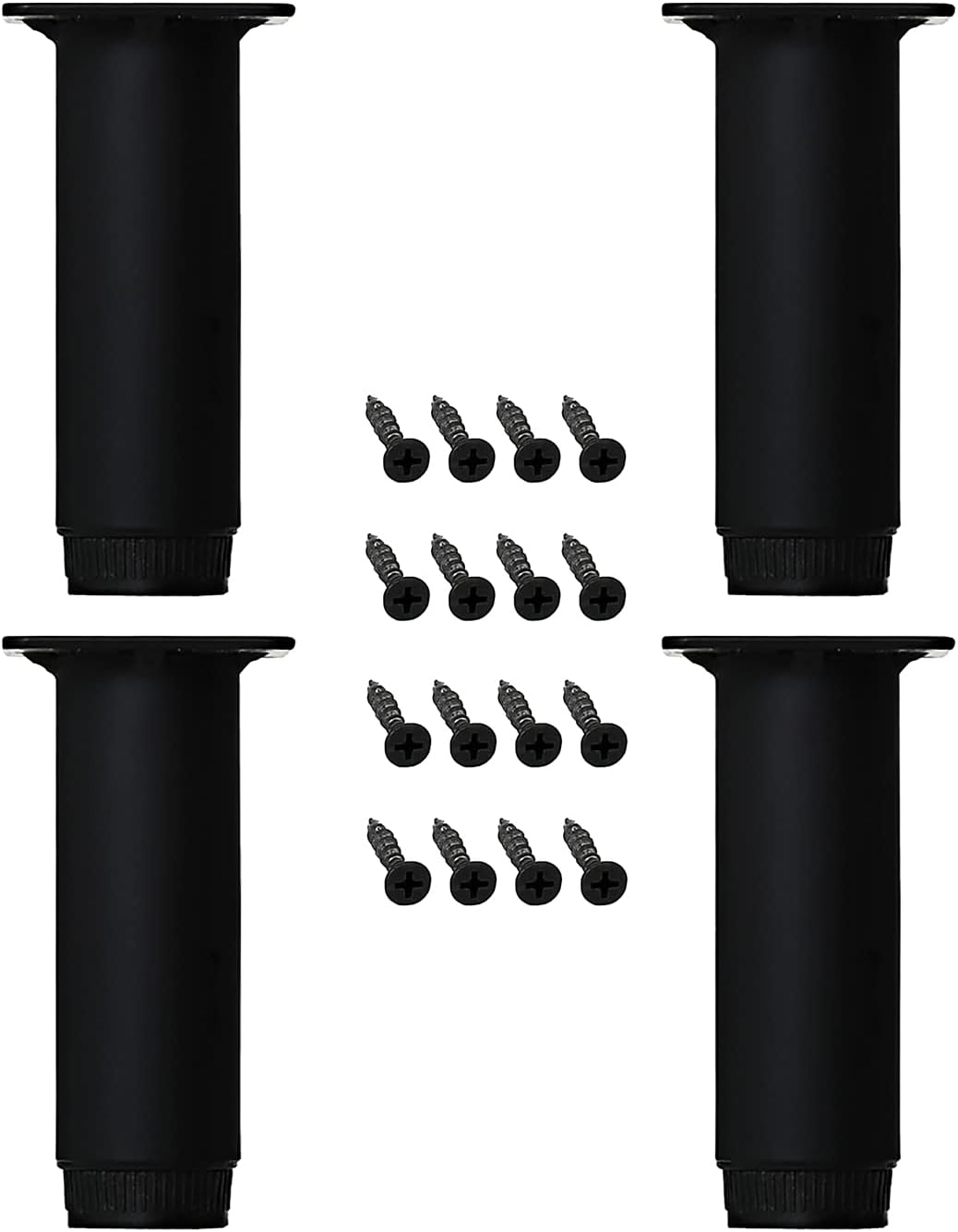 28 Inch Adjustable Metal Furniture Legs 2PCS Black M70967