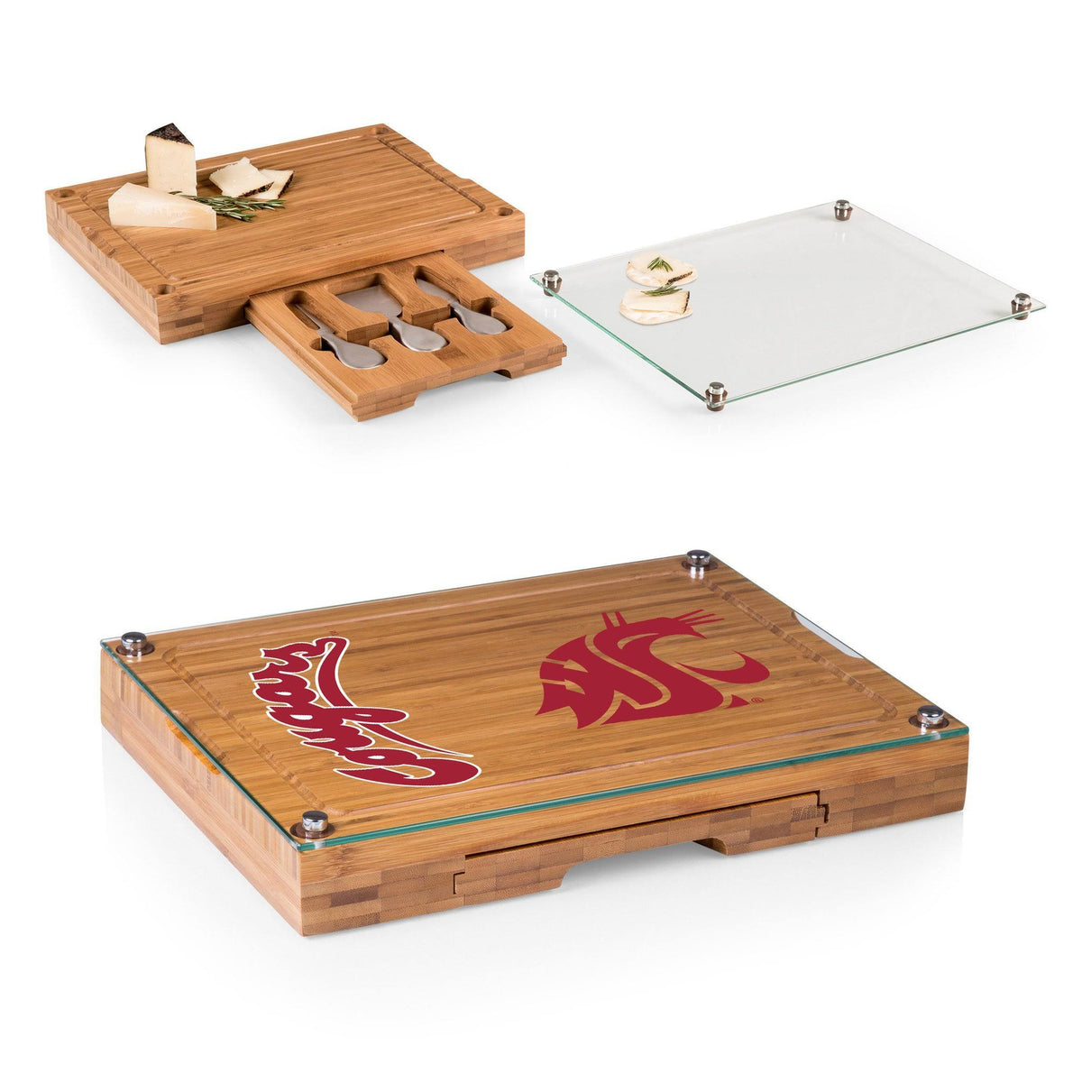 Bamboo Cutting Board and Cheese Tools Set N170213