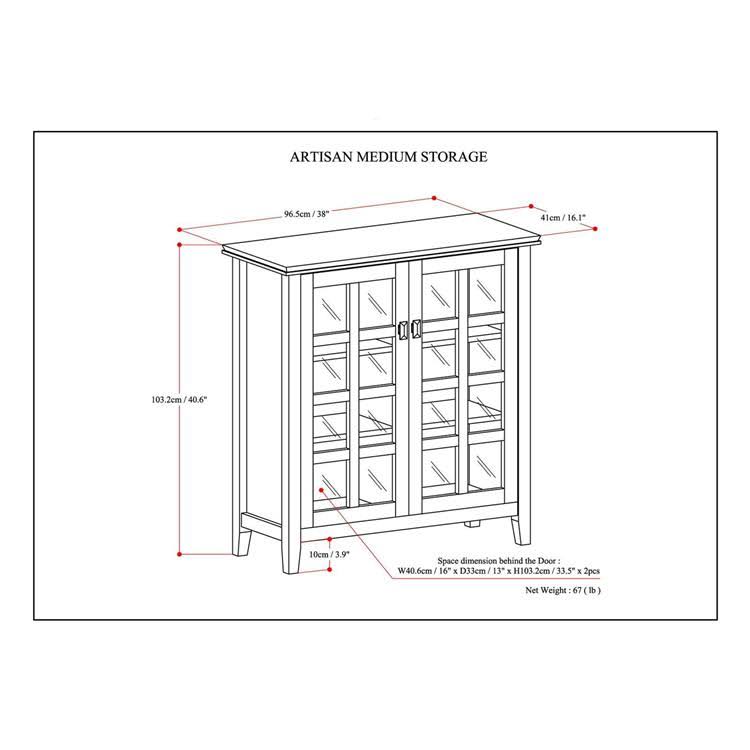 Solid Wood Storage Cabinet in Black V108709