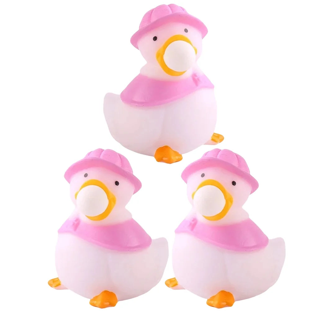 Pink Cartoon Duck Pinch Music Toy Q2934
