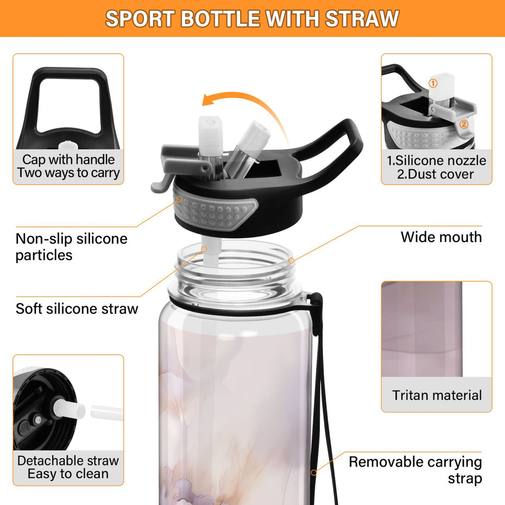 32oz Tritan Leakproof Clear Water Bottle with Straw R3338