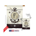 Nautical Monogram 2-Sided Vertical House Flag - 28 x 40 in. Z31642