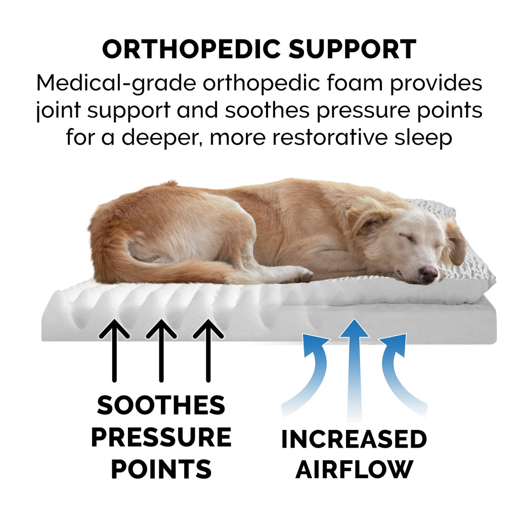 Orthopedic Pillow Top Mattress Pet Bed, Gray, Large J183