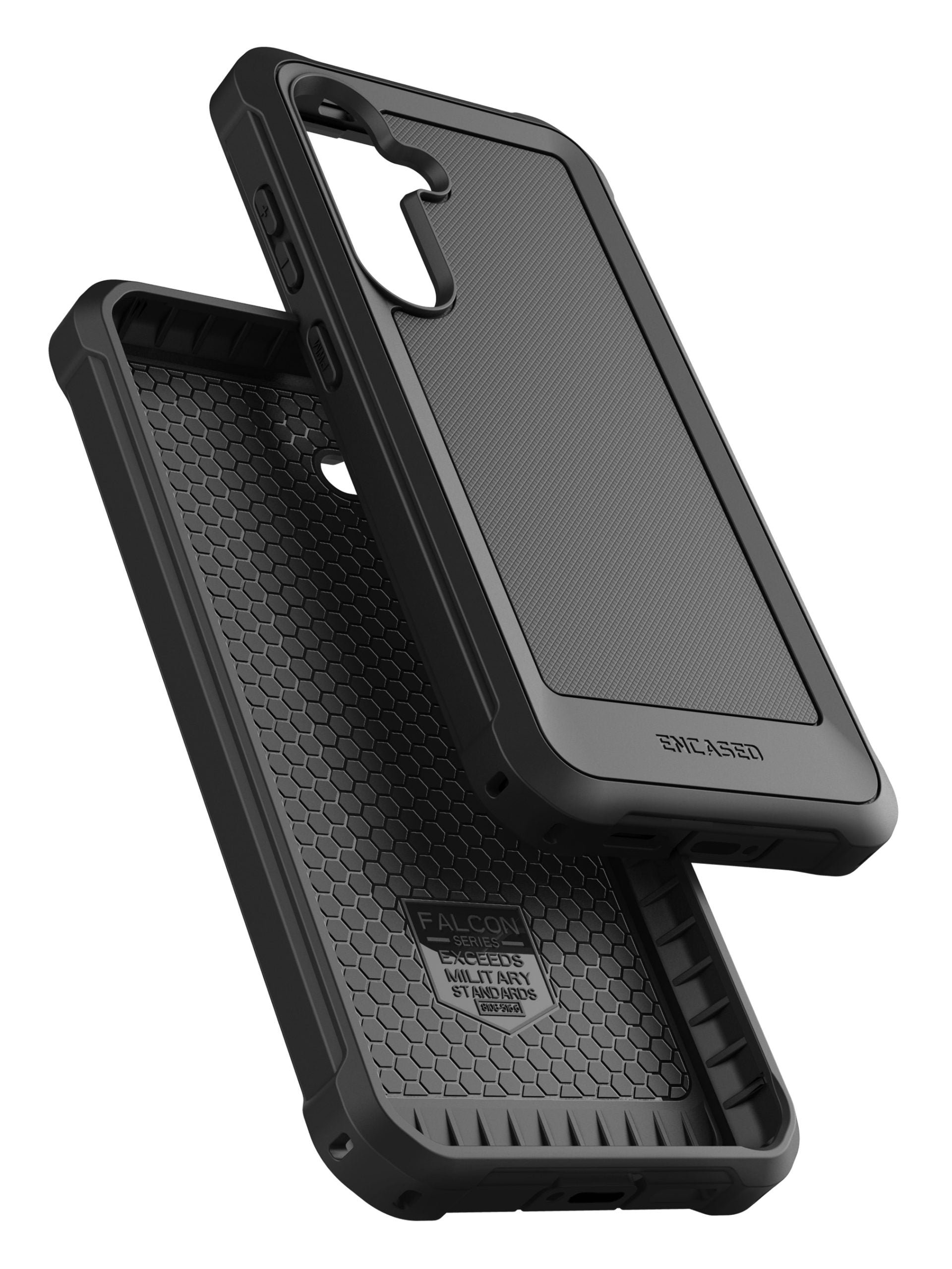 Falcon Belt Case with Holster Clip and Tempered Glass Screen Protector (Black) E16822