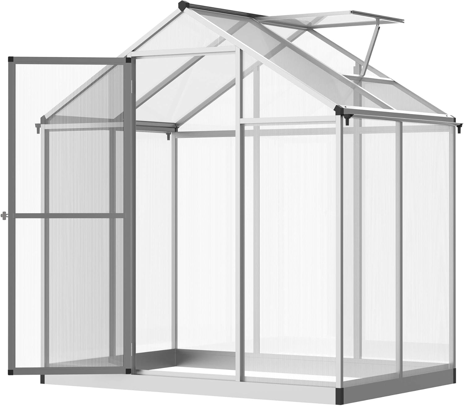 Walk-in Polycarbonate Greenhouse with Roof Vent M60791