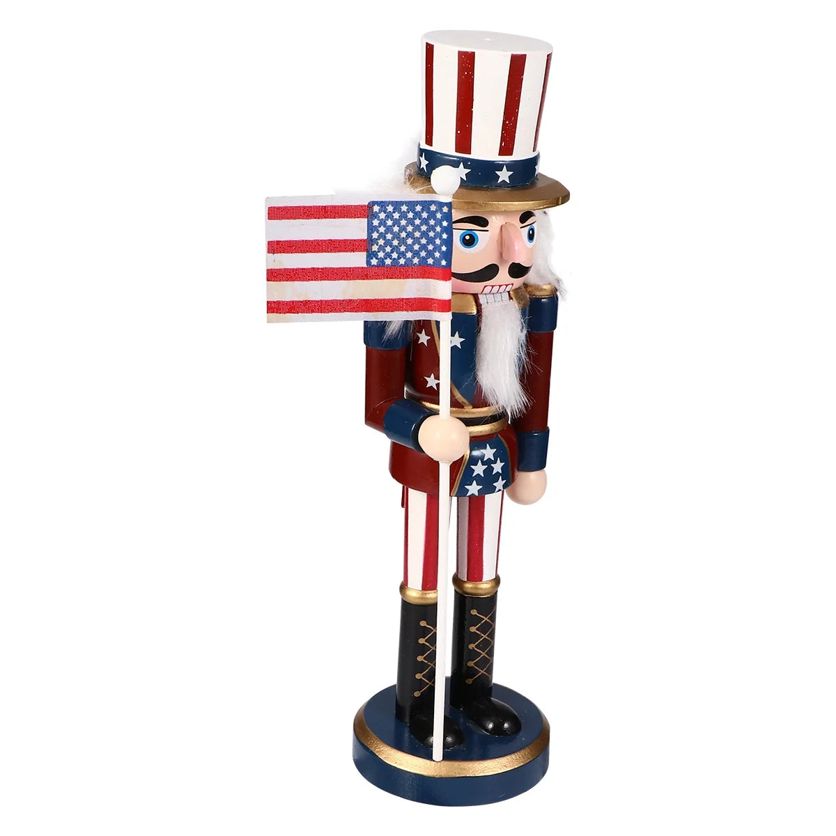 Patriotic Wooden Soldier Decoration Doll Statue J42760