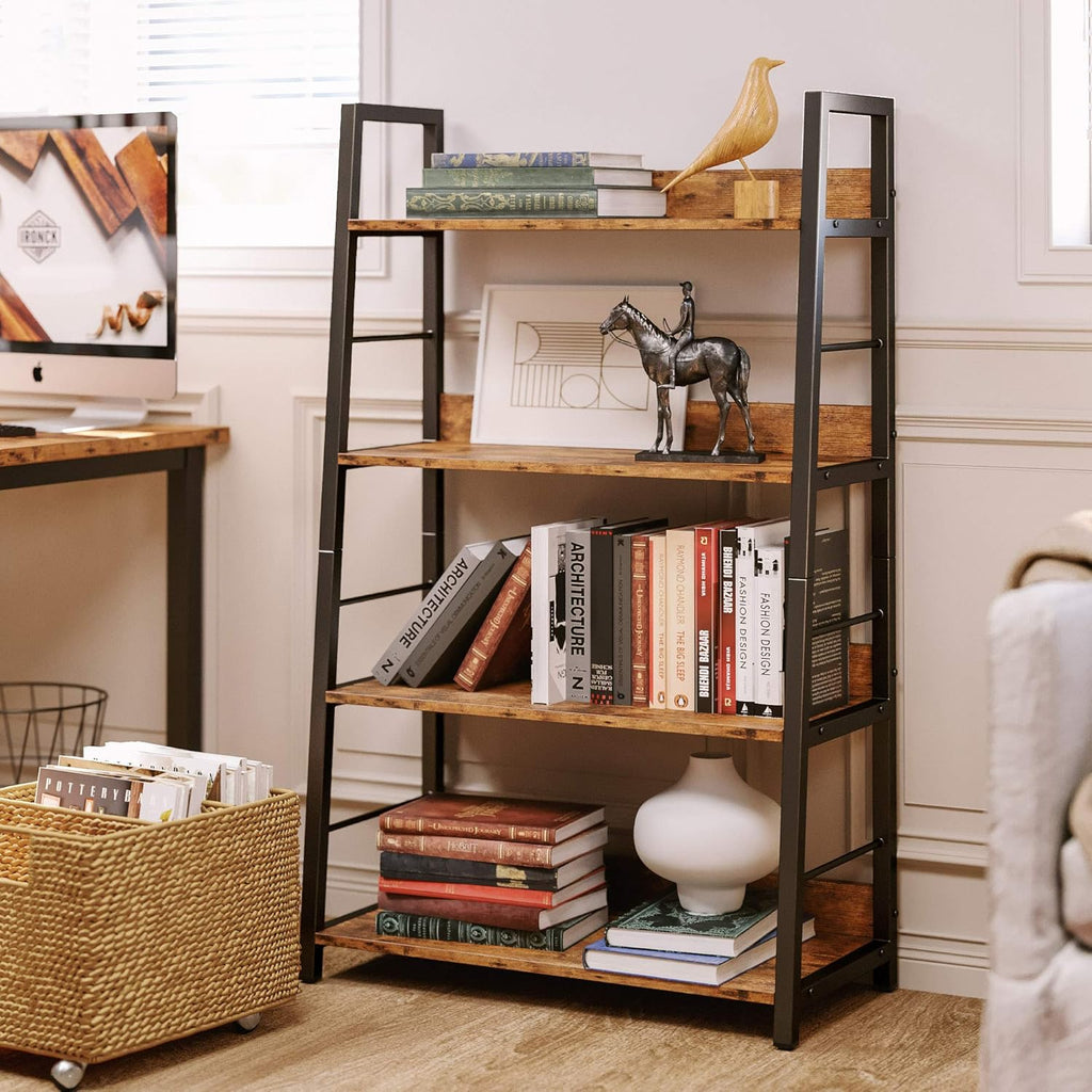Rustic Brown 4 Tier Ladder Shelf G896404