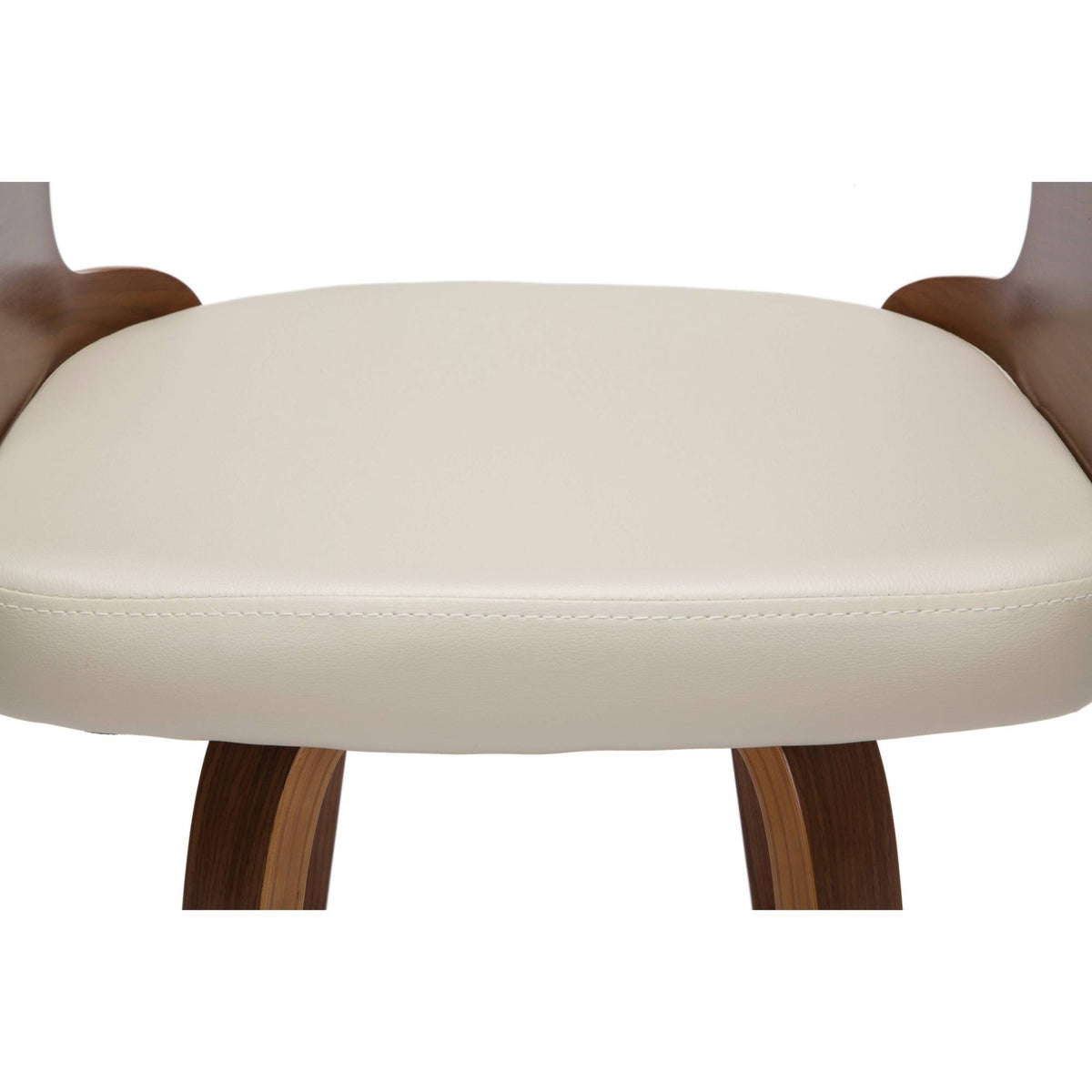 Ivory Bentwood Vinyl Swivel Stool E643