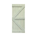 Sage Green Stained Solid Pine Wood Interior Sliding Barn Door Slab N194275