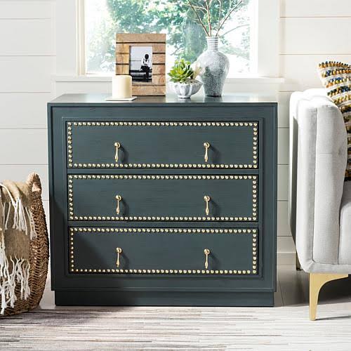Beige Light Grey 3-Drawer Chest Q362