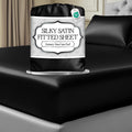Black Silk Satin Fitted Sheet Queen Size 15 Inch Deep Pocket T166