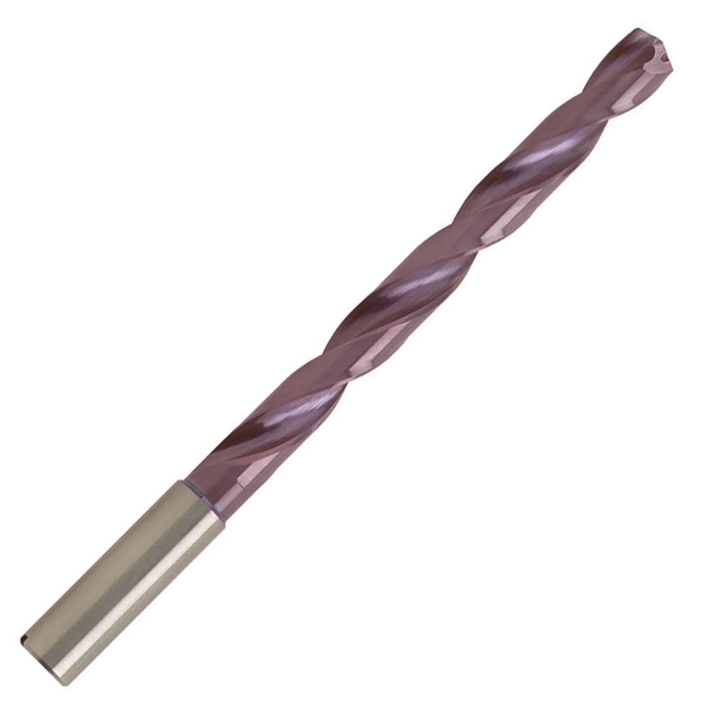 6mm Carbide 140 Point Coolant Fed Drill, Reinforced Straight Shank, 57mm LOC I992782
