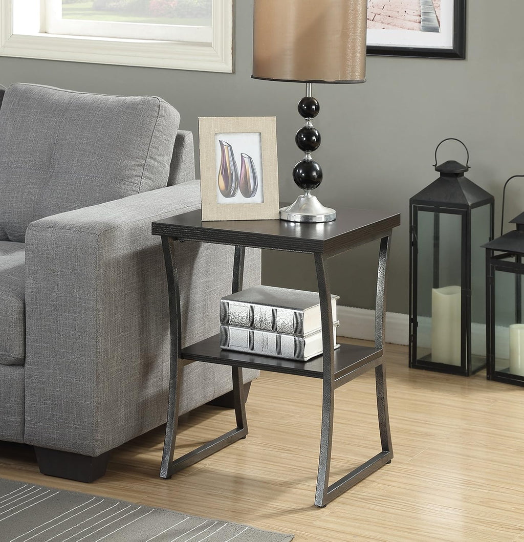 Faux Birch Slate Gray End Table Pack of 2 Q121