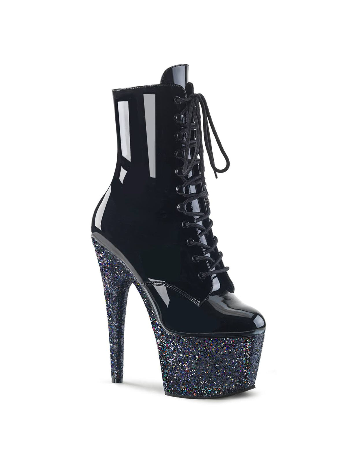 Black 7x22 Heel Platform Ankle Boot A9811