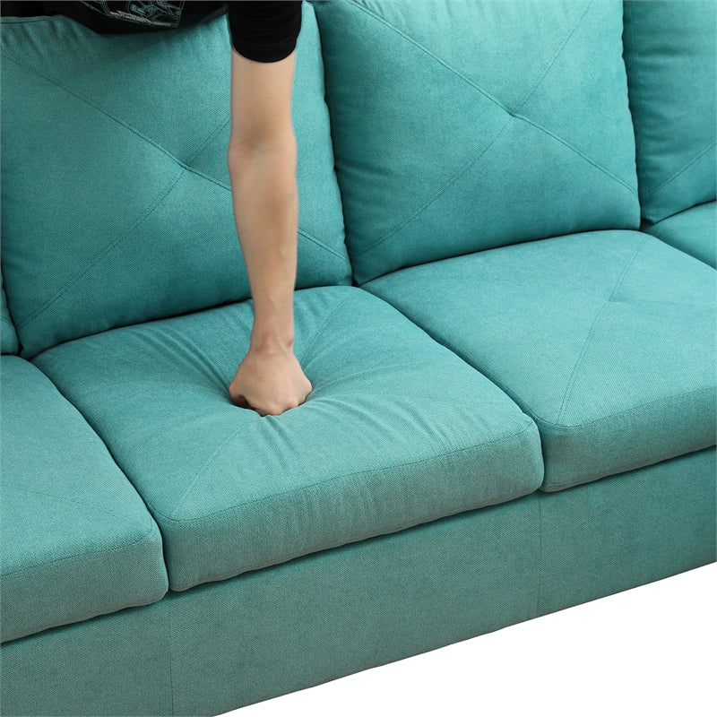 Ocean Green 2 Piece Sectional Sofa Flannelette N4286