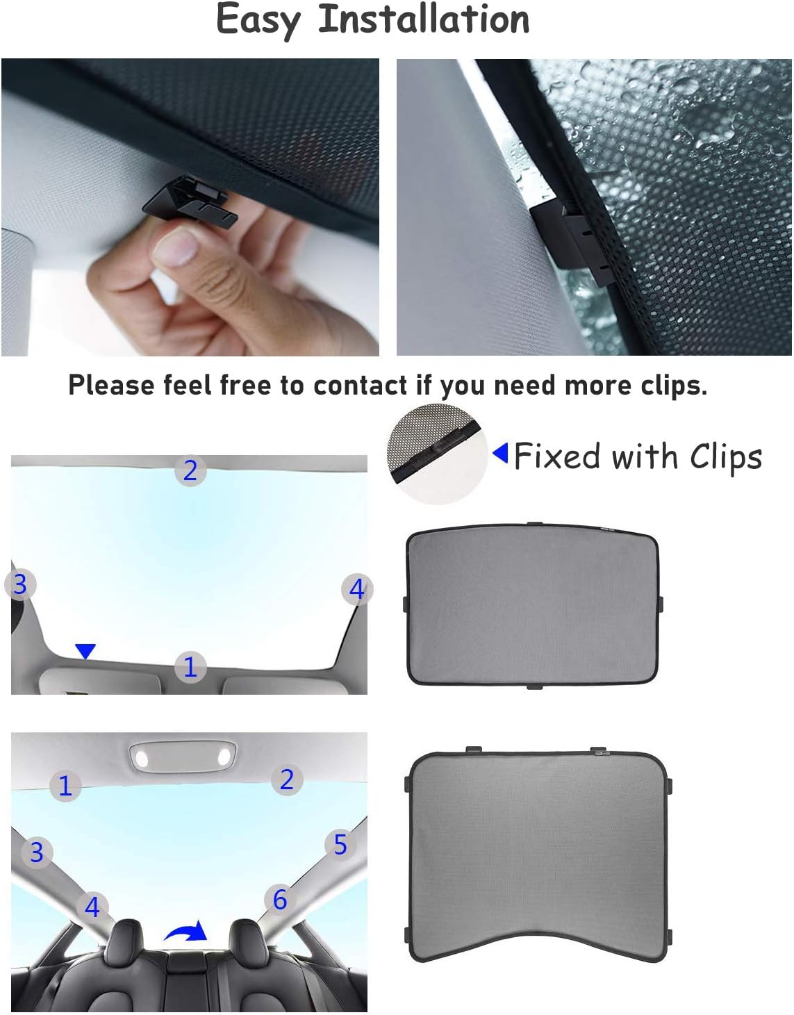 Glass Roof Sunshade Set of 4 Pieces V2407