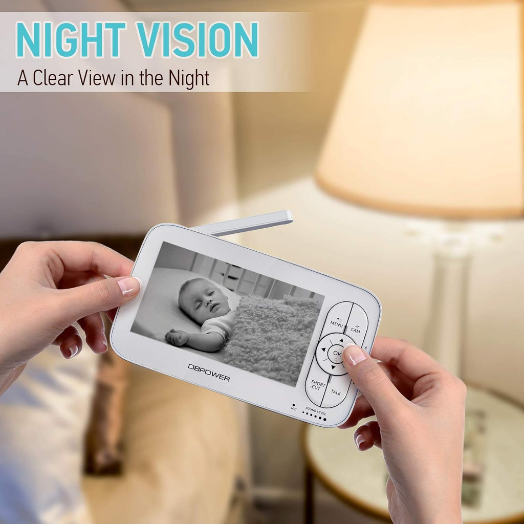 1080P 5 HD Display Video Baby Monitor with Camera and Audio, Night Vision, Two-Way Audio T3734