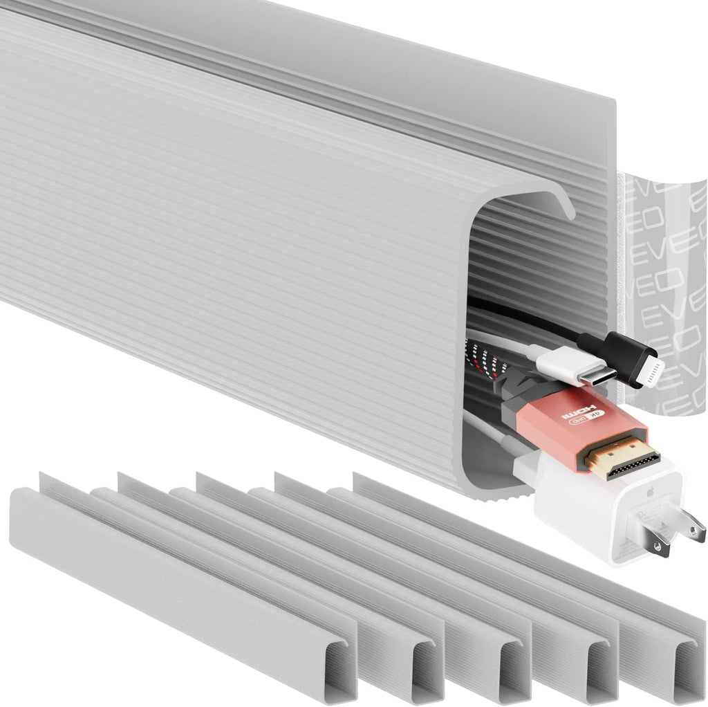 Black Cord Cover Cable Management Under Desk, 6 Pack K26713