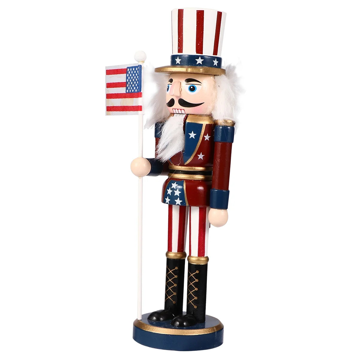 Patriotic Wooden Soldier Decoration Doll Statue J42760