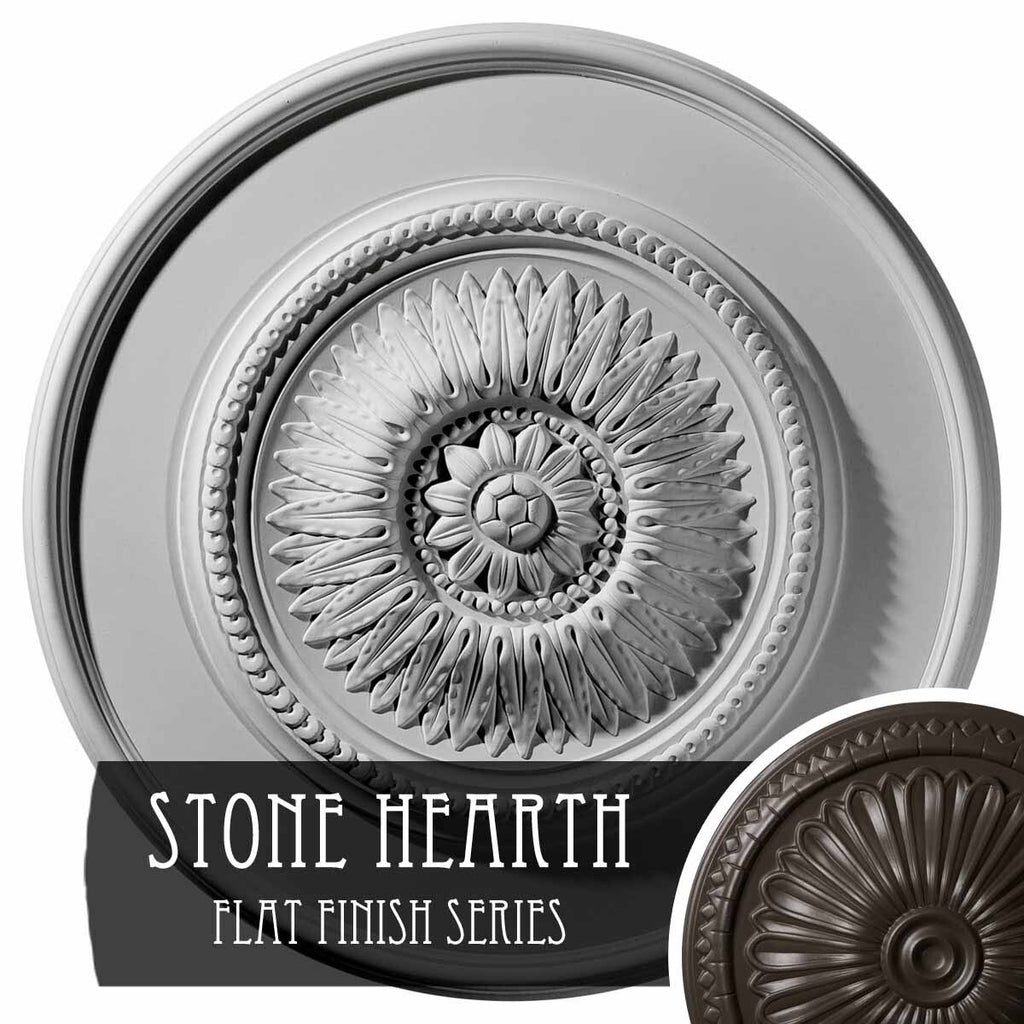 Floral Hand-Painted Stone Ceiling Medallion L57071