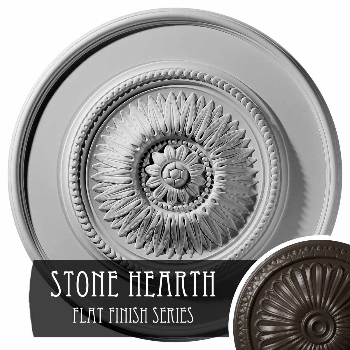 Floral Hand-Painted Stone Ceiling Medallion L57071