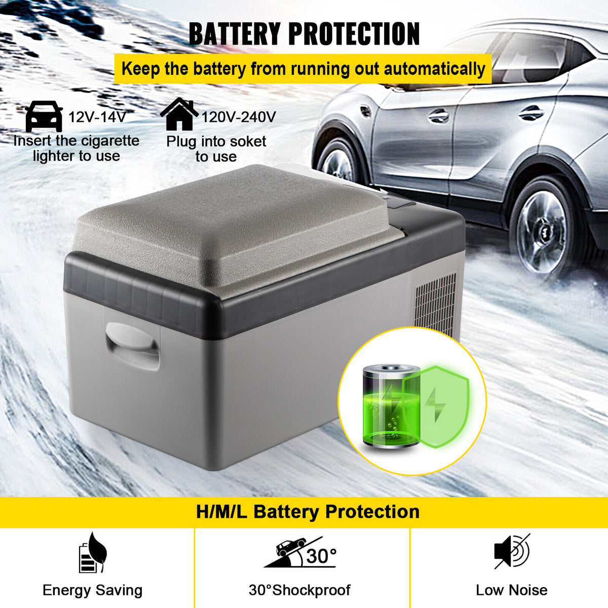 Portable Car Fridge Freezer Cooler 12V/24V T2008