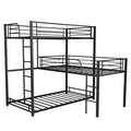 L-Shaped Metal Triple Twin Size Bunk Bed P360